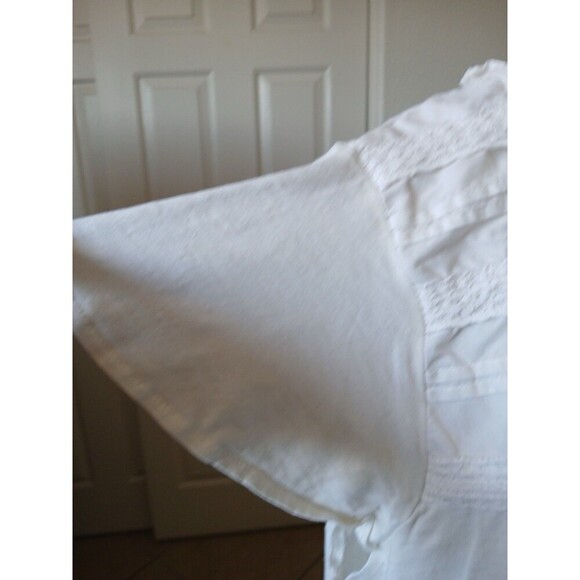 Ella Moss Womens Eyelet Knit Top Cream XXL Short Sleevs Pretty Beach Summer - Picture 6 of 14